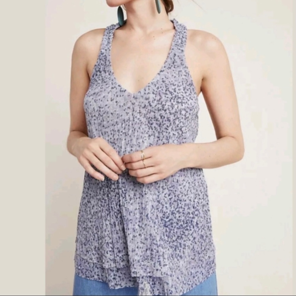 ANTHROPOLOGIE Shimmer Metallic Sleeveless Top M